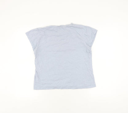 Womens UK Size M Disney Blue Basic T-Shirt