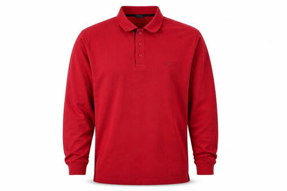 Mens UK Size L Cotton Traders Red Henley Sweatshirt