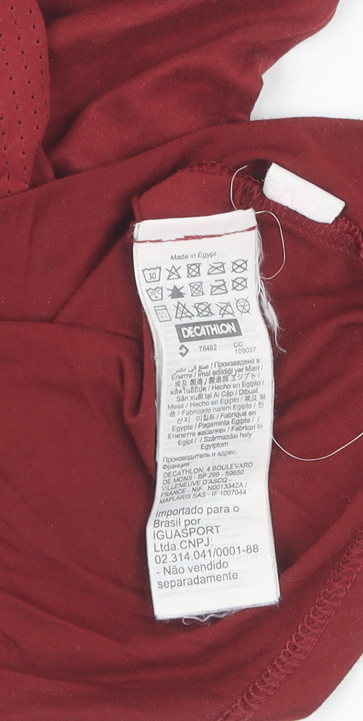 Decathlon Unisex Red M Basic T-Shirt
