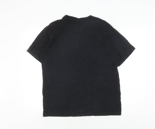 Pull&Bear Black Cartoon T-Shirt M Unisex Casual