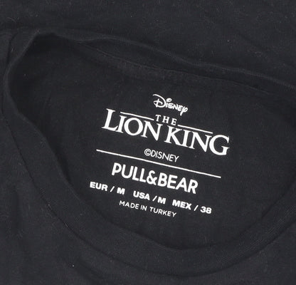 Pull&Bear Black Cartoon T-Shirt M Unisex Casual