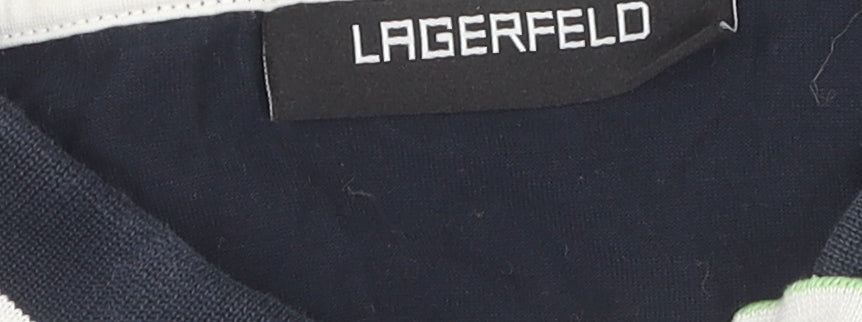 Lagerfeld Men's Blue Polo Shirt Medium