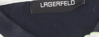 Lagerfeld Men's Blue Polo Shirt Medium