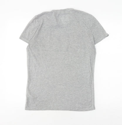 SuperDry Men's Grey Logo T-Shirt, Size S, Casual Style