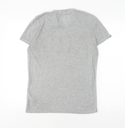 SuperDry Men's Grey Logo T-Shirt, Size S, Casual Style