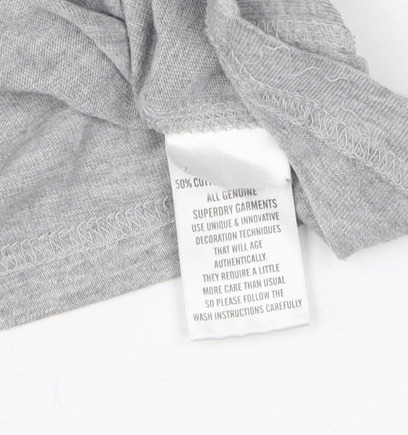 SuperDry Men's Grey Logo T-Shirt, Size S, Casual Style