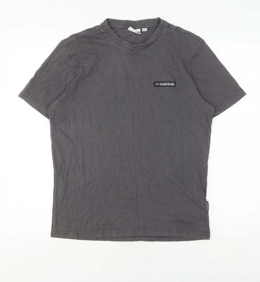 Napapijri Grey Men's Small Logo T-Shirt