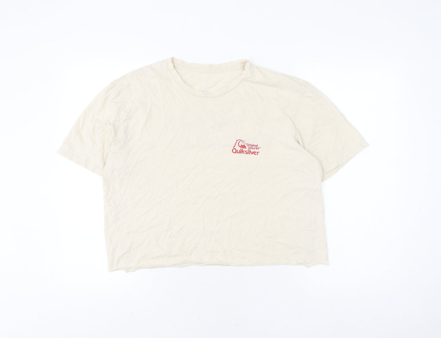 Unisex Adults UK Size L Quiksilver Beige Basic T-Shirt