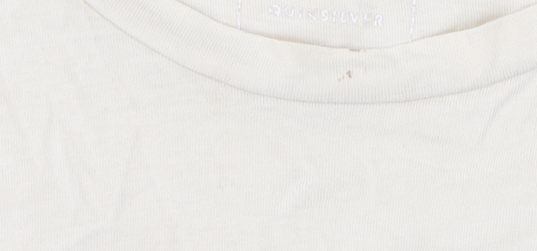 Unisex Adults UK Size L Quiksilver Beige Basic T-Shirt