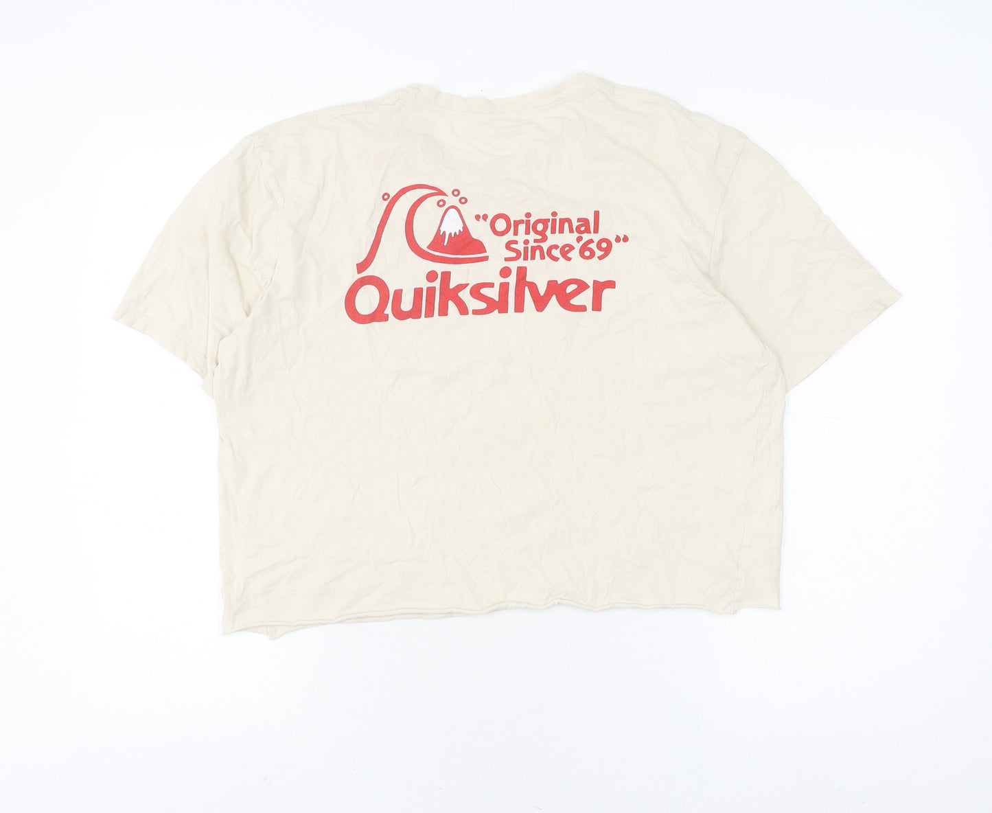 Unisex Adults UK Size L Quiksilver Beige Basic T-Shirt