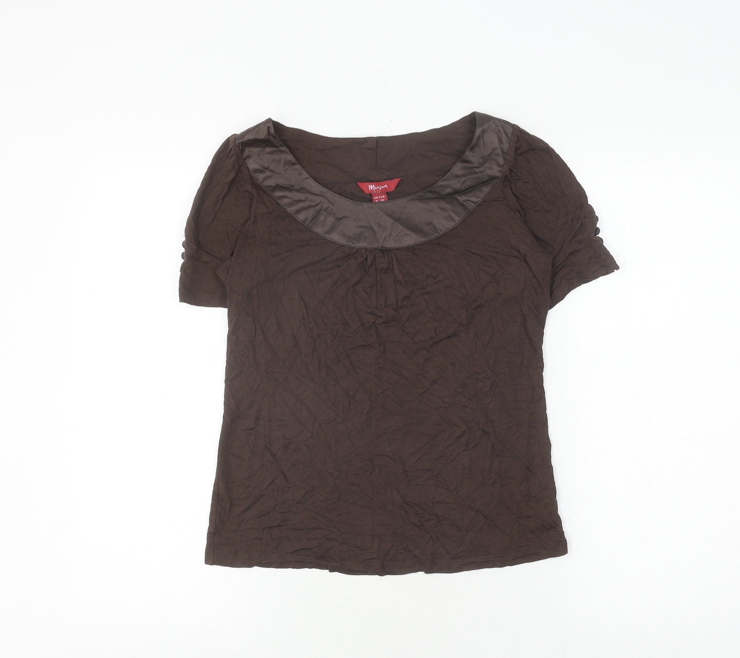 Womens UK Size 8 Monsoon Brown Basic T-Shirt