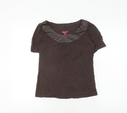 Womens UK Size 8 Monsoon Brown Basic T-Shirt
