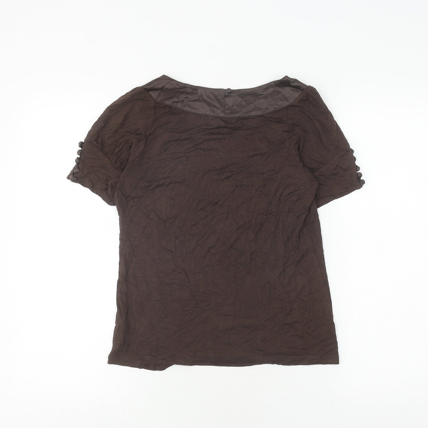 Womens UK Size 8 Monsoon Brown Basic T-Shirt