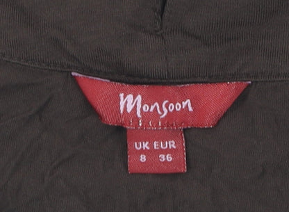 Womens UK Size 8 Monsoon Brown Basic T-Shirt