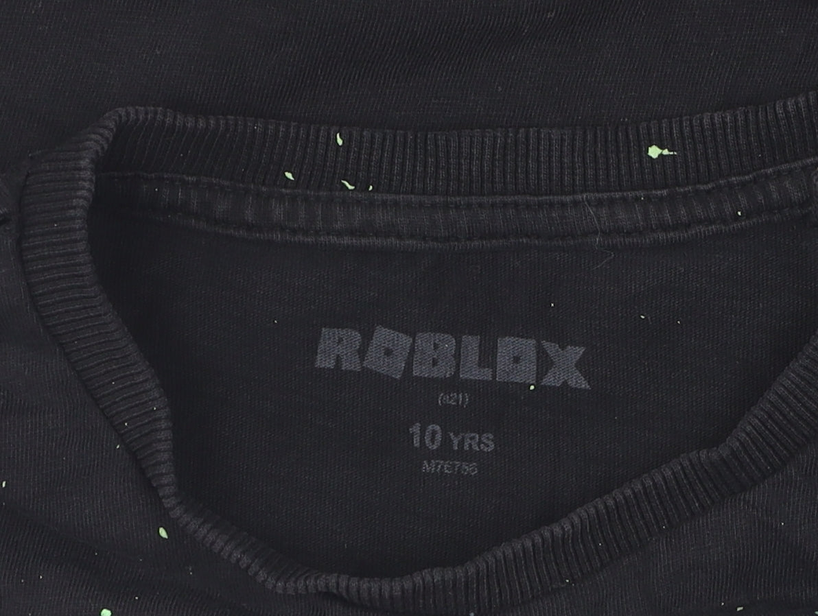 Next Boys Black Roblox Graphic T-Shirt 10 Years Casual