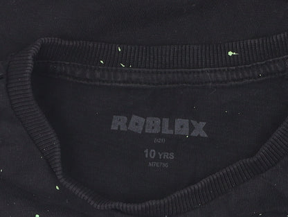 Next Boys Black Roblox Graphic T-Shirt 10 Years Casual