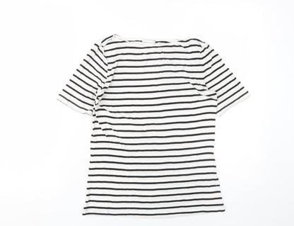 Womens UK Size 10 Warehouse White Basic T-Shirt