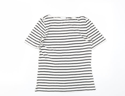 Womens UK Size 10 Warehouse White Basic T-Shirt