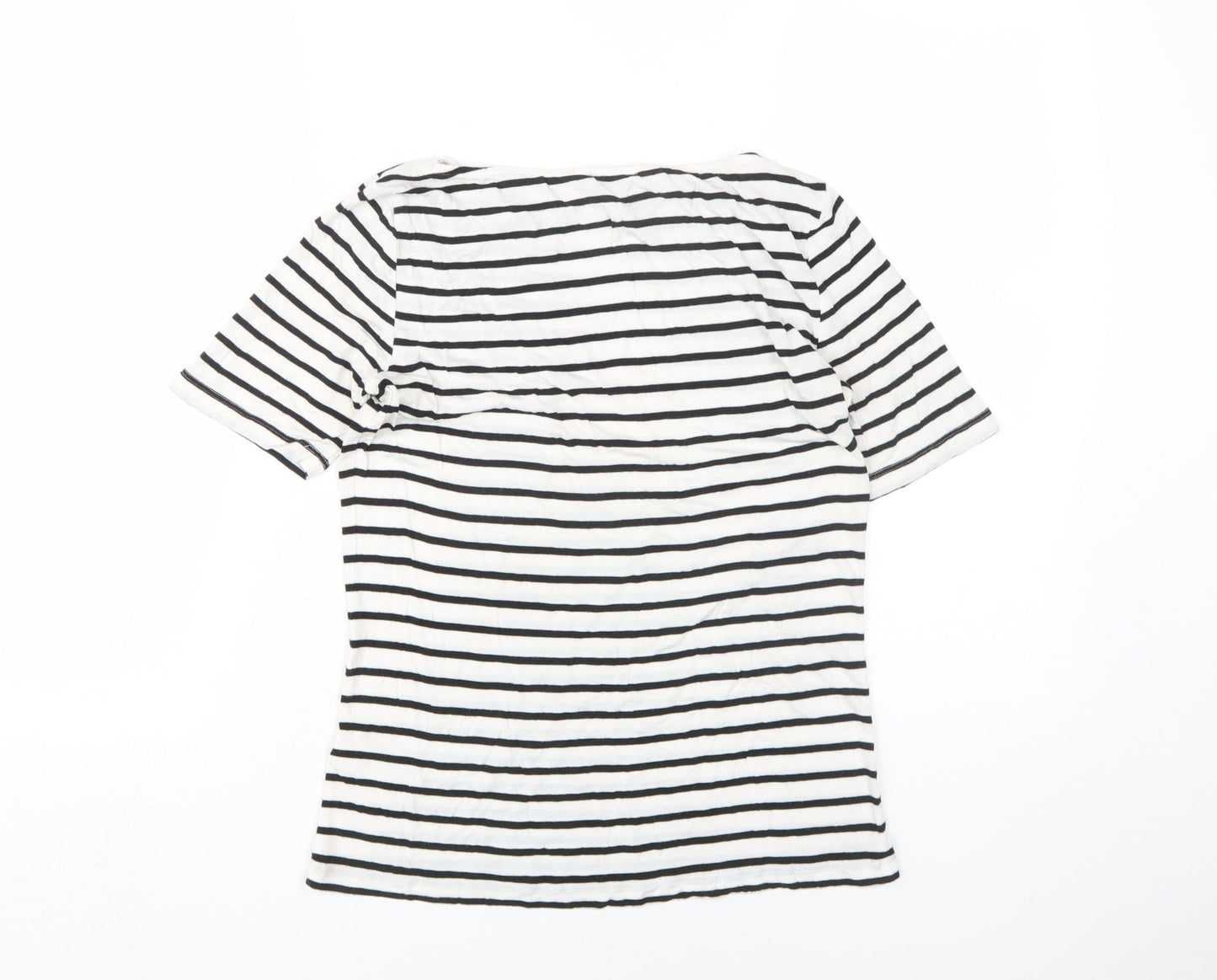 Womens UK Size 10 Warehouse White Basic T-Shirt