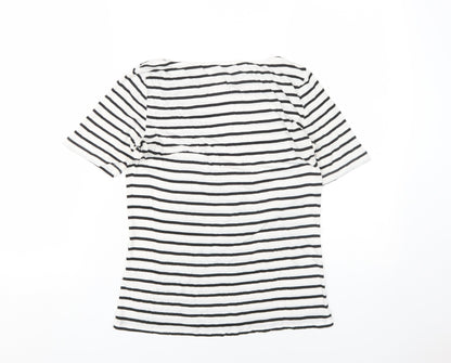 Womens UK Size 10 Warehouse White Basic T-Shirt