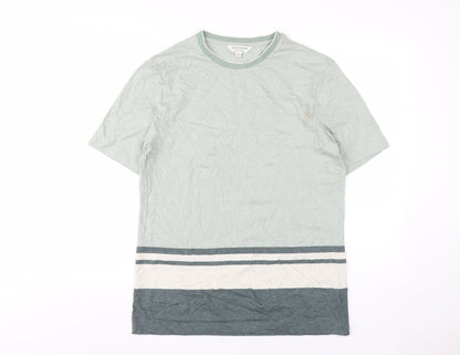 Marks and Spencer Men's Green Colourblock T-Shirt, M