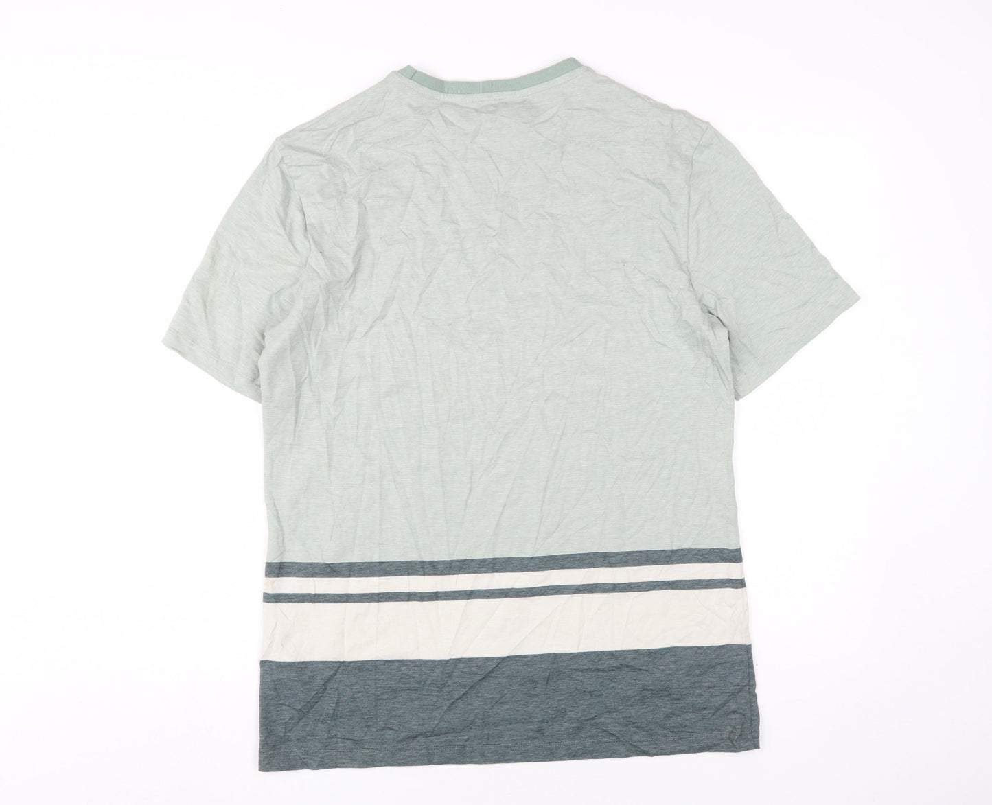 Marks and Spencer Men's Green Colourblock T-Shirt, M