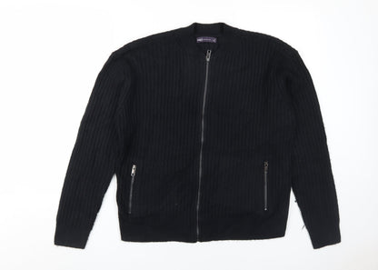 Womens UK Size M Marks and Spencer Black Full Zip Jumper