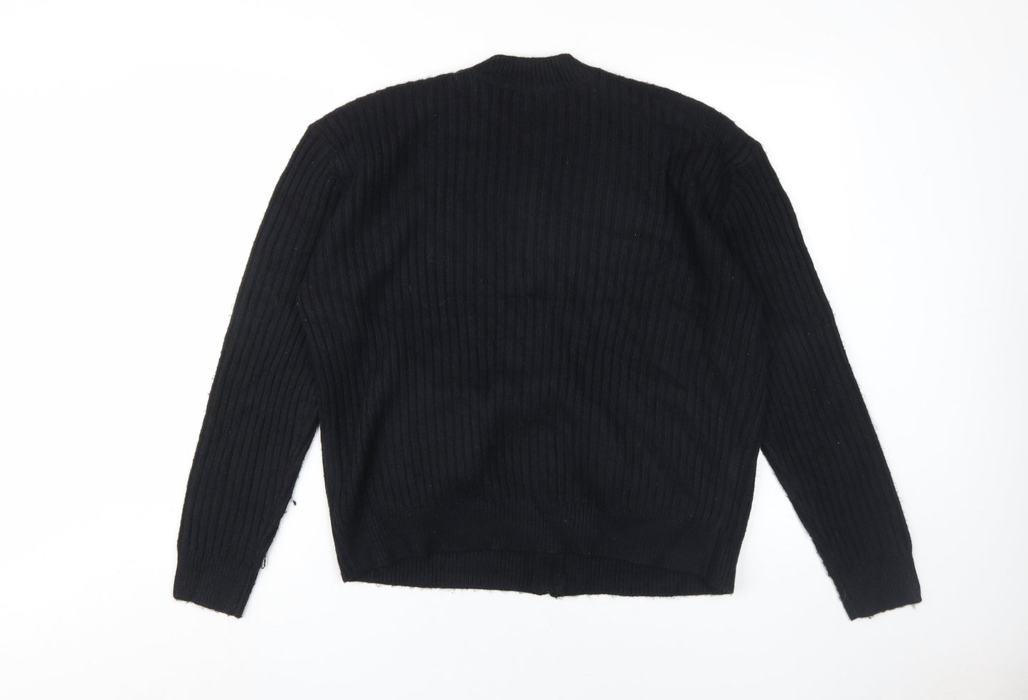 Womens UK Size M Marks and Spencer Black Full Zip Jumper