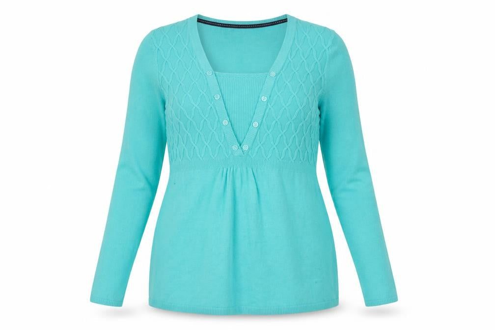 Womens UK Size 12 Marks and Spencer Blue Henley Jumper