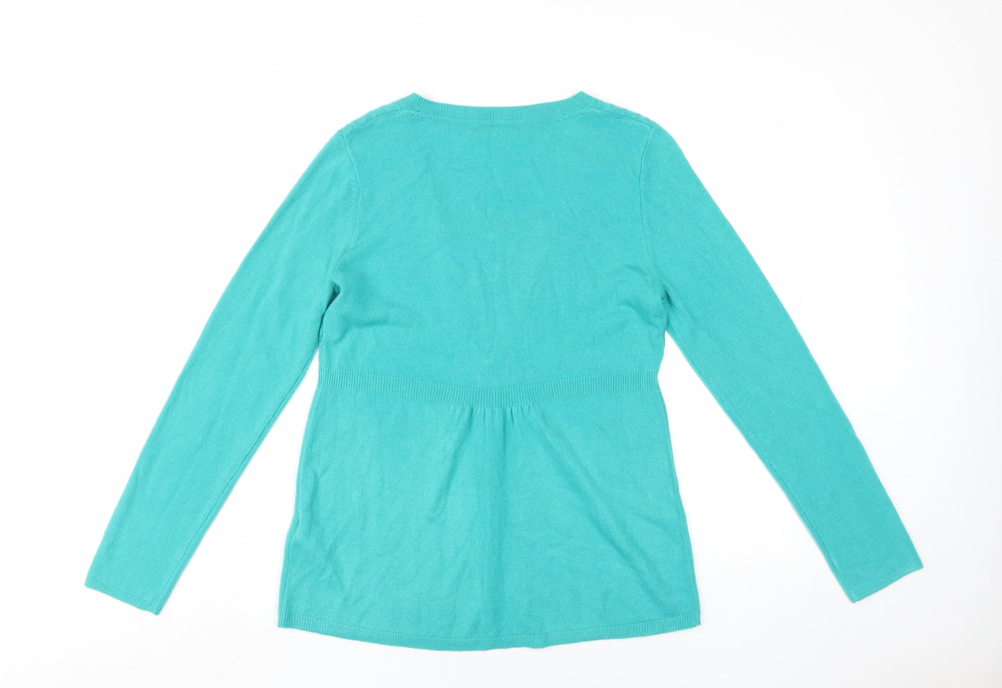 Womens UK Size 12 Marks and Spencer Blue Henley Jumper
