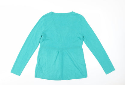 Womens UK Size 12 Marks and Spencer Blue Henley Jumper