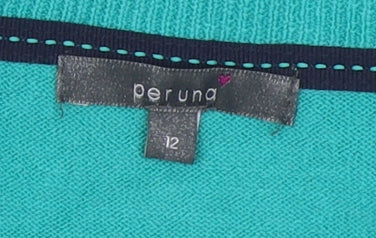 Womens UK Size 12 Marks and Spencer Blue Henley Jumper