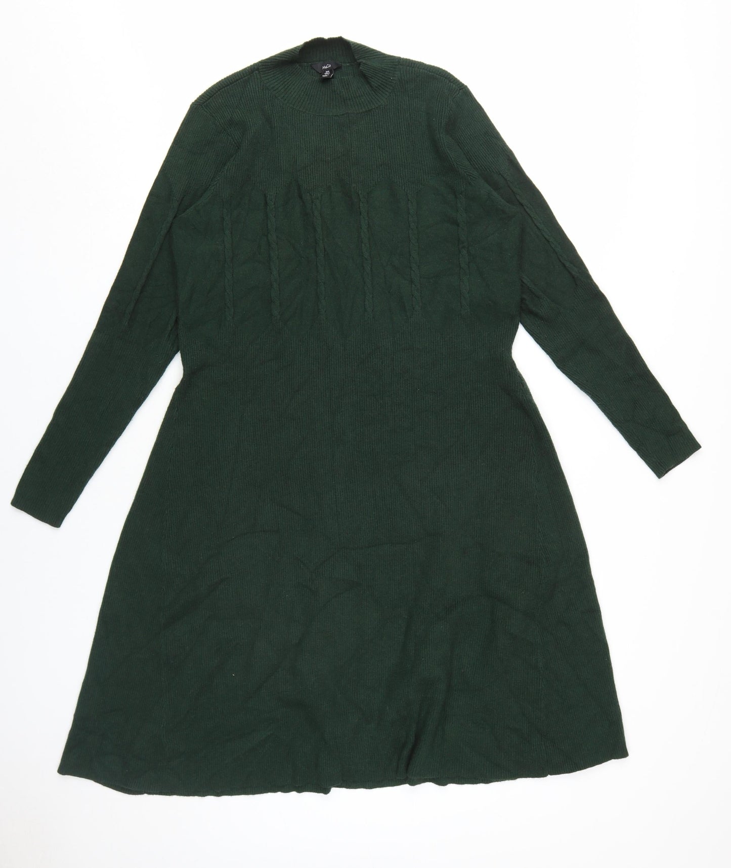 M&Co Women’s Green Long Sleeve Knit Dress