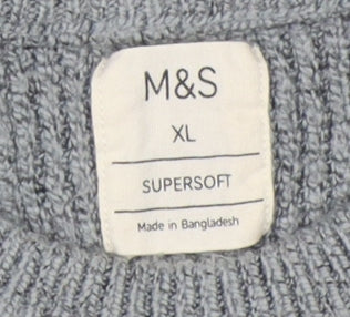 Marks and Spencer Men's Grey XL Supersoft Jumper