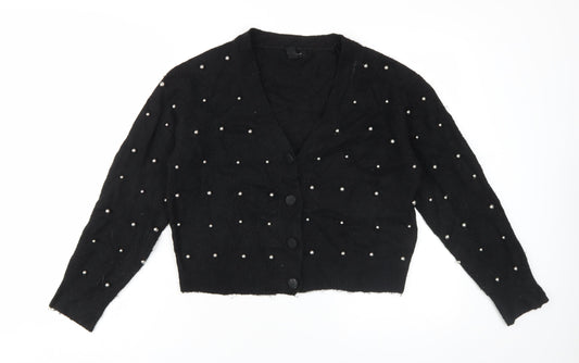 Womens UK Size S New Look Black Cardigan Jumper