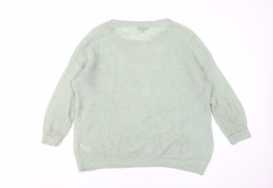 Womens UK Size 12 Topshop Green Pullover Jumper