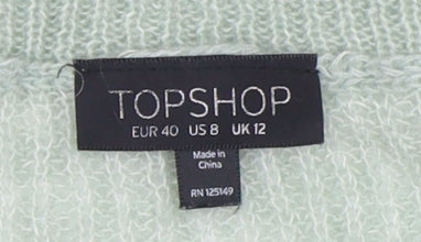 Womens UK Size 12 Topshop Green Pullover Jumper
