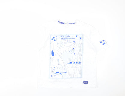 Womens UK Size 12 Zara White Basic T-Shirt
