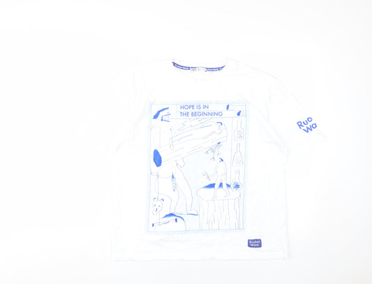 Womens UK Size 12 Zara White Basic T-Shirt