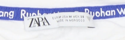 Womens UK Size 12 Zara White Basic T-Shirt