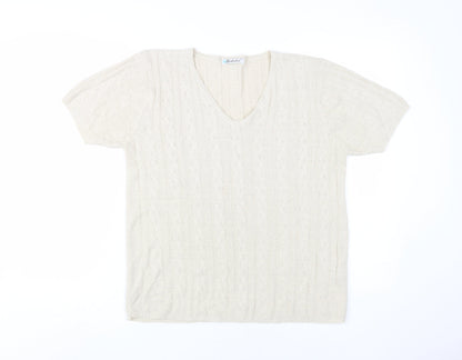 Womens UK Size M Berkertex Beige Basic T-Shirt