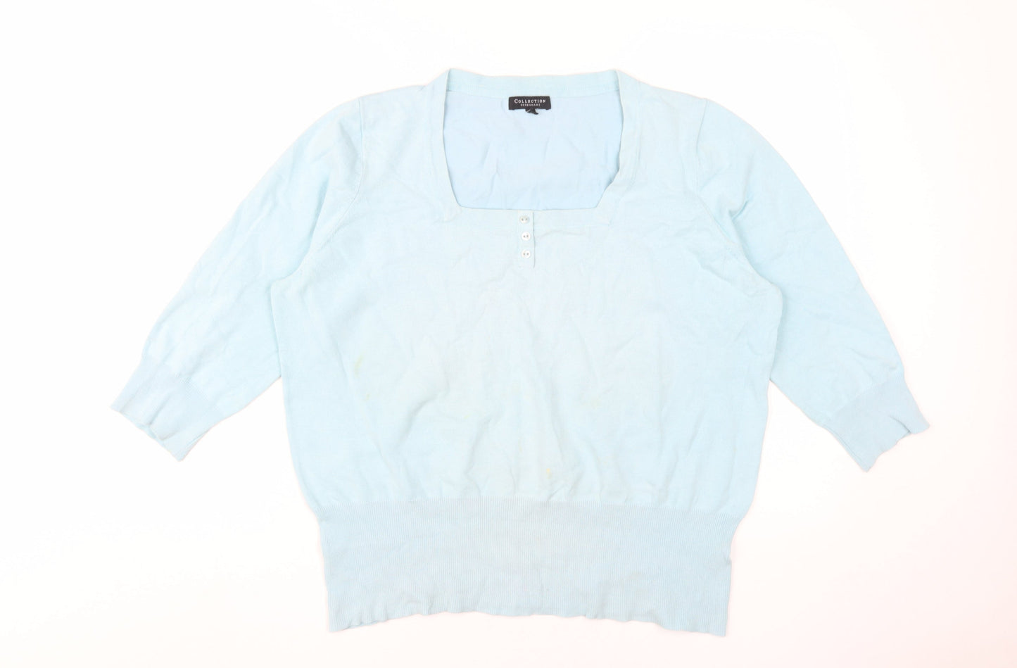 Womens UK Size 20 Debenhams Blue Jersey T-Shirt