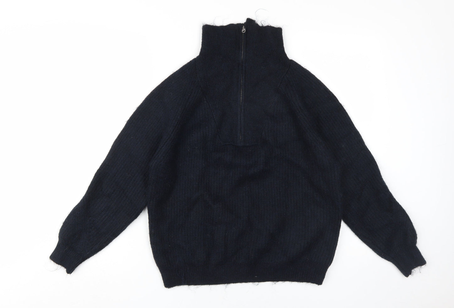 Womens UK Size M Marks and Spencer Black Full Zip Jumper