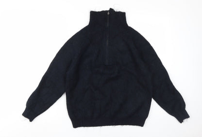 Womens UK Size M Marks and Spencer Black Full Zip Jumper