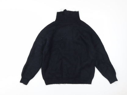 Womens UK Size M Marks and Spencer Black Full Zip Jumper