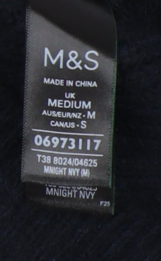 Womens UK Size M Marks and Spencer Black Full Zip Jumper