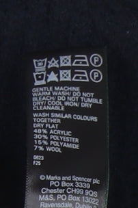 Womens UK Size M Marks and Spencer Black Full Zip Jumper