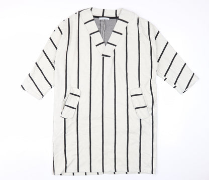 Zara Trafaluc Women's Black/White Striped Shift Dress XS