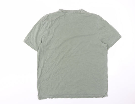 Marks and Spencer Men's Green L Crew Neck T-Shirt