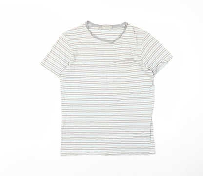 Selected Homme Men's Grey Striped Crew Neck T-Shirt S